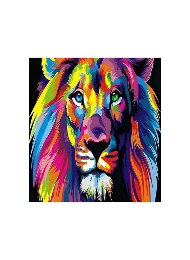 Durgdas Paint by Numbers Kit - DIY Canvas Landscape Art for All Ages, Perfect for Living Room, Bedroom, or Office Décor, No Frame Included (Colorful Lion) - Image 1